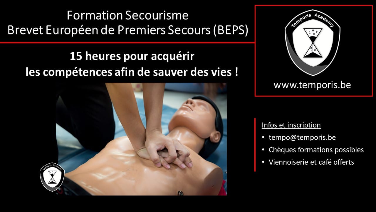 Formation Secourisme – Brevet Européen de Premiers Secours (BEPS) - Temporis Academy | SECURITY - SAFETY - SKILLS